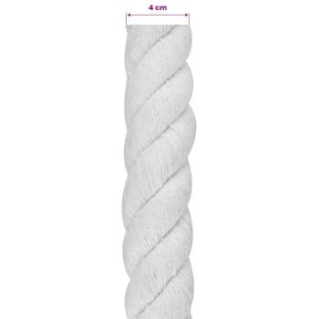 Baumwollseil 40 mm 10 m Weiß 100% Baumwolle