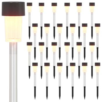 Außen Solarlichter mit Erdnagel 24 stk. Warmes Weiß 29,5 cm