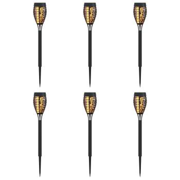 Außen Solarlichter mit Erdnagel 6 stk. Warmes Weiß 47,5 cm ABS