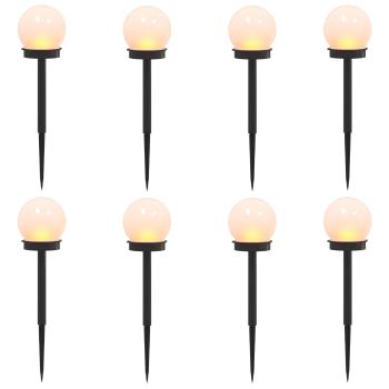 Außen Solarlichter mit Erdnagel 8 stk. Warmes Weiß 38,5 cm ABS