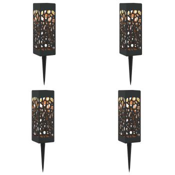 Außen Solarlichter mit Erdnagel 4 stk. Warmes Weiß 29 cm PP