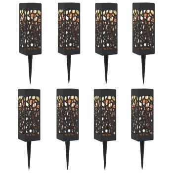 Außen Solarlichter mit Erdnagel 8 stk. Warmes Weiß 29 cm PP