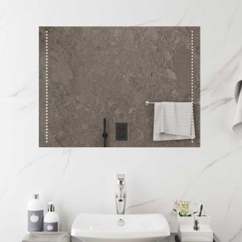 ARDEBO.de - LED-Badezimmerspiegel Transparent 80 x 60 cm Gehärtetes Glas