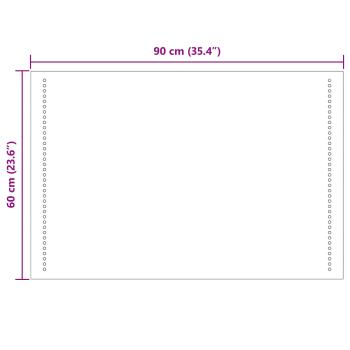 LED-Badezimmerspiegel Transparent 90 x 60 cm Gehärtetes Glas