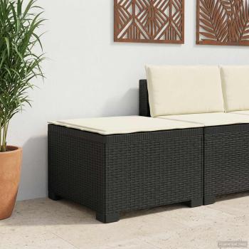 ARDEBO.de - 1-Sitzer Garten-Sofa mit Kissen Rattan-Look PP Anthrazit