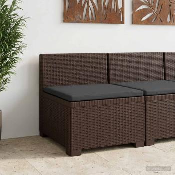 ARDEBO.de - 1-Sitzer Garten-Sofa mit Kissen Rattan-Look PP Braun