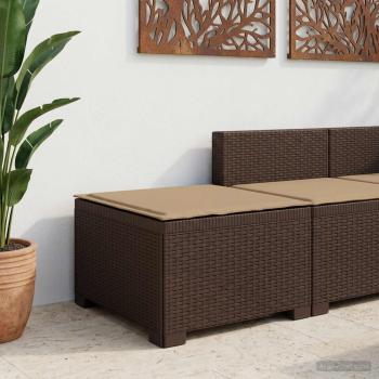 ARDEBO.de - 1-Sitzer Garten-Sofa mit Kissen Rattan-Look PP Braun