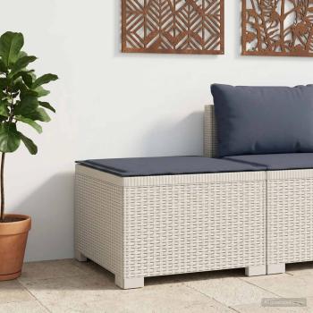 ARDEBO.de - 1-Sitzer Garten-Sofa mit Kissen Rattan-Look PP Weiß