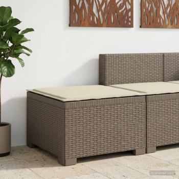 ARDEBO.de - 1-Sitzer Garten-Sofa mit Kissen Rattan-Look PP Hellgrau