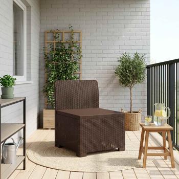 ARDEBO.de - 1-Sitzer Garten-Sofa Rattan-Look PP Braun
