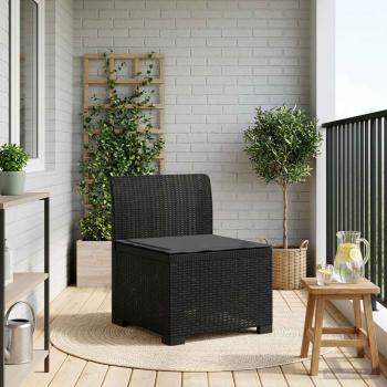ARDEBO.de - 1-Sitzer Garten-Sofa mit Kissen Rattan-Look PP Anthrazit
