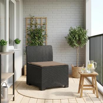 ARDEBO.de - 1-Sitzer Garten-Sofa mit Kissen Rattan-Look PP Anthrazit