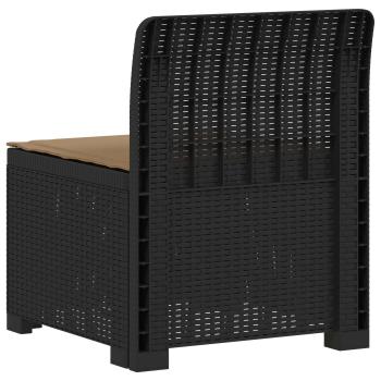1-Sitzer Garten-Sofa mit Kissen Rattan-Look PP Anthrazit