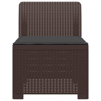 1-Sitzer Garten-Sofa mit Kissen Rattan-Look PP Braun