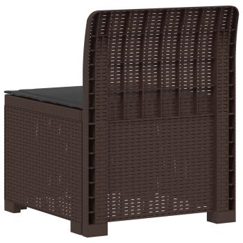1-Sitzer Garten-Sofa mit Kissen Rattan-Look PP Braun