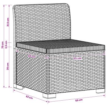 1-Sitzer Garten-Sofa mit Kissen Rattan-Look PP Braun