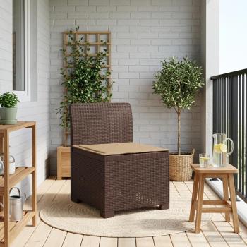 ARDEBO.de - 1-Sitzer Garten-Sofa mit Kissen Rattan-Look PP Braun
