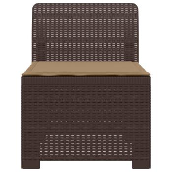 1-Sitzer Garten-Sofa mit Kissen Rattan-Look PP Braun