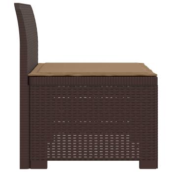 1-Sitzer Garten-Sofa mit Kissen Rattan-Look PP Braun