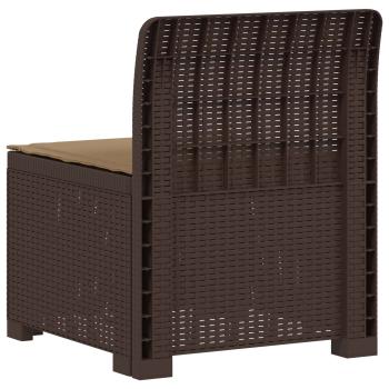 1-Sitzer Garten-Sofa mit Kissen Rattan-Look PP Braun