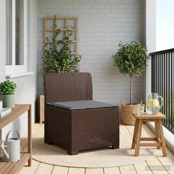 ARDEBO.de - 1-Sitzer Garten-Sofa mit Kissen Rattan-Look PP Braun