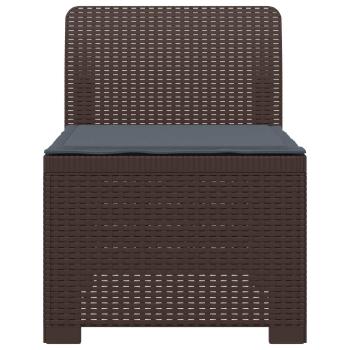1-Sitzer Garten-Sofa mit Kissen Rattan-Look PP Braun