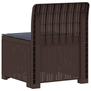 1-Sitzer Garten-Sofa mit Kissen Rattan-Look PP Braun