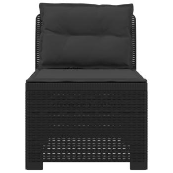 1-Sitzer Garten-Sofa mit Kissen Rattan-Look PP Anthrazit
