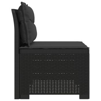 1-Sitzer Garten-Sofa mit Kissen Rattan-Look PP Anthrazit