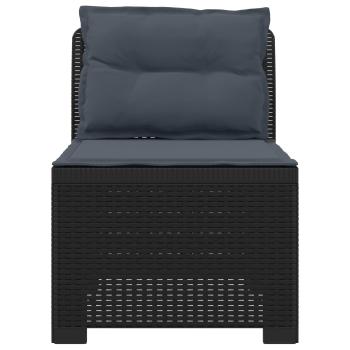 1-Sitzer Garten-Sofa mit Kissen Rattan-Look PP Anthrazit