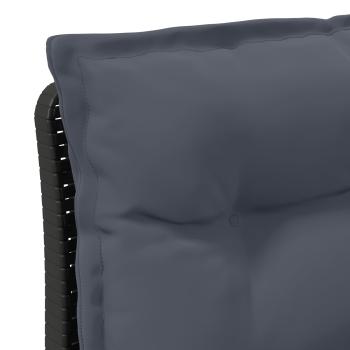 1-Sitzer Garten-Sofa mit Kissen Rattan-Look PP Anthrazit