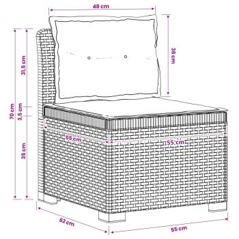 1-Sitzer Garten-Sofa mit Kissen Rattan-Look PP Anthrazit