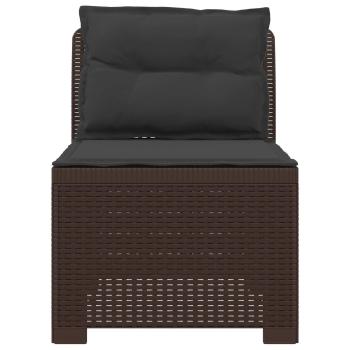 1-Sitzer Garten-Sofa mit Kissen Rattan-Look PP Braun