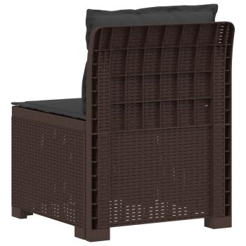 1-Sitzer Garten-Sofa mit Kissen Rattan-Look PP Braun