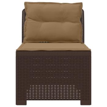 1-Sitzer Garten-Sofa mit Kissen Rattan-Look PP Braun