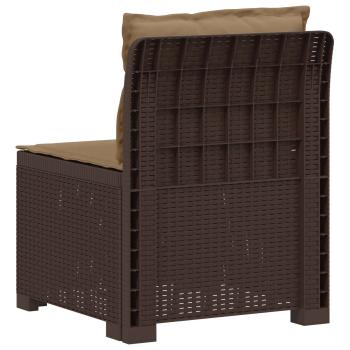 1-Sitzer Garten-Sofa mit Kissen Rattan-Look PP Braun