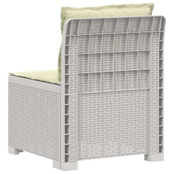 1-Sitzer Garten-Sofa mit Kissen Rattan-Look PP Weiß