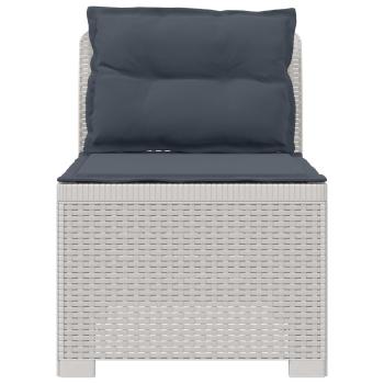 1-Sitzer Garten-Sofa mit Kissen Rattan-Look PP Weiß