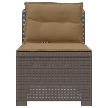 1-Sitzer Garten-Sofa mit Kissen Rattan-Look PP Hellgrau