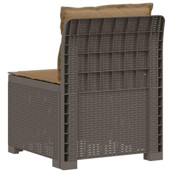 1-Sitzer Garten-Sofa mit Kissen Rattan-Look PP Hellgrau
