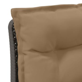 1-Sitzer Garten-Sofa mit Kissen Rattan-Look PP Hellgrau