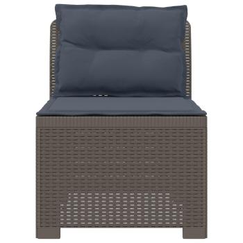 1-Sitzer Garten-Sofa mit Kissen Rattan-Look PP Hellgrau