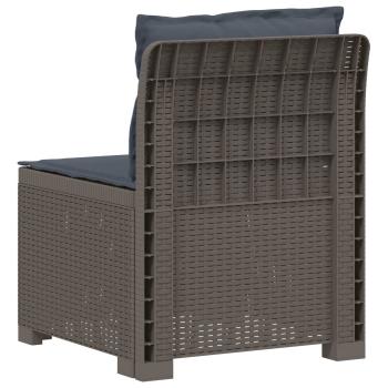 1-Sitzer Garten-Sofa mit Kissen Rattan-Look PP Hellgrau