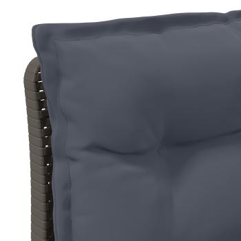 1-Sitzer Garten-Sofa mit Kissen Rattan-Look PP Hellgrau