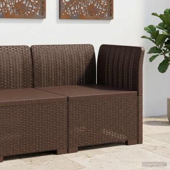 ARDEBO.de - 1-Sitzer Garten-Sofa Rattan-Look PP Braun