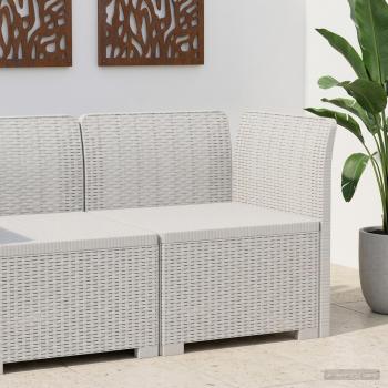 ARDEBO.de - 1-Sitzer Garten-Sofa Rattan-Look PP Weiß