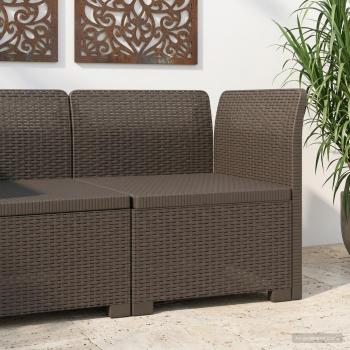 ARDEBO.de - 1-Sitzer Garten-Sofa Rattan-Look PP Hellgrau