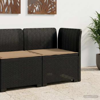ARDEBO.de - 1-Sitzer Garten-Sofa mit Kissen Rattan-Look PP Anthrazit
