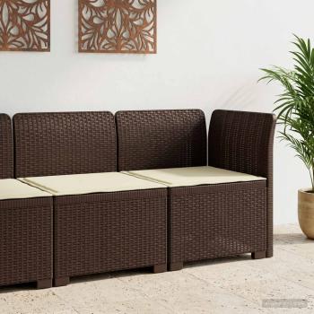 ARDEBO.de - 1-Sitzer Garten-Sofa mit Kissen Rattan-Look PP Braun