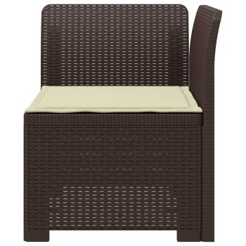 1-Sitzer Garten-Sofa mit Kissen Rattan-Look PP Braun